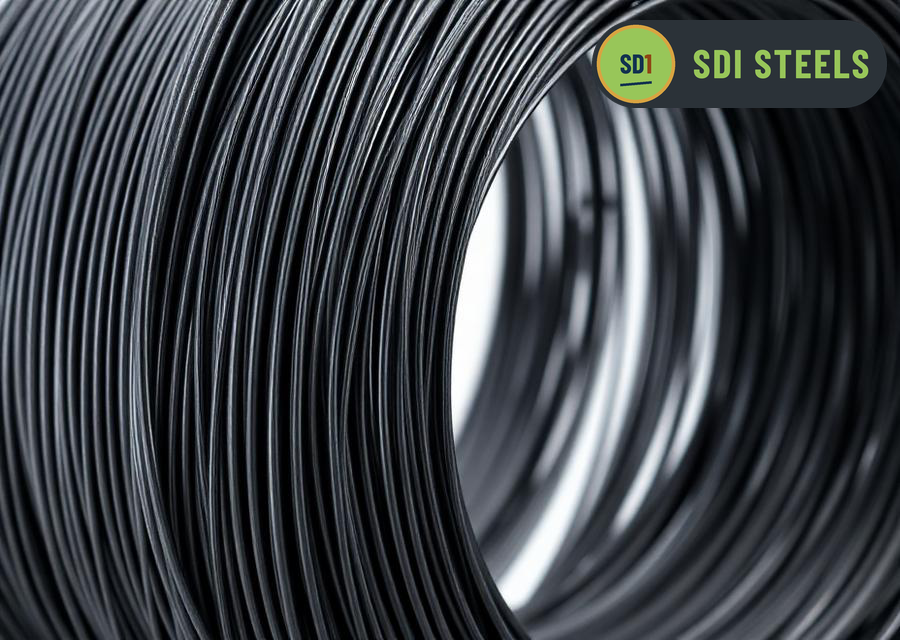 Coil of cold drawn hard bright HB steel wire